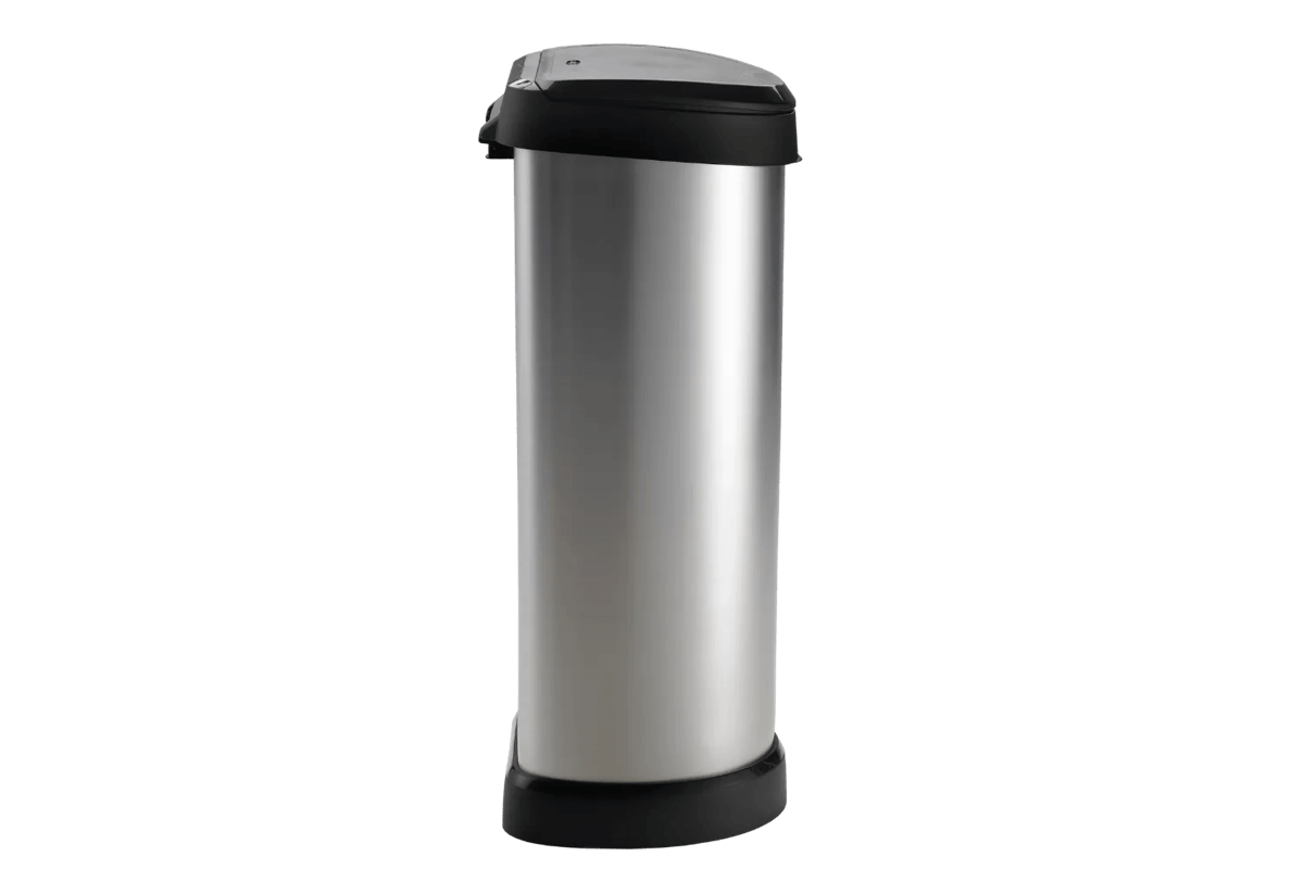 Decobin Push Prullenbak 40L - Zilver