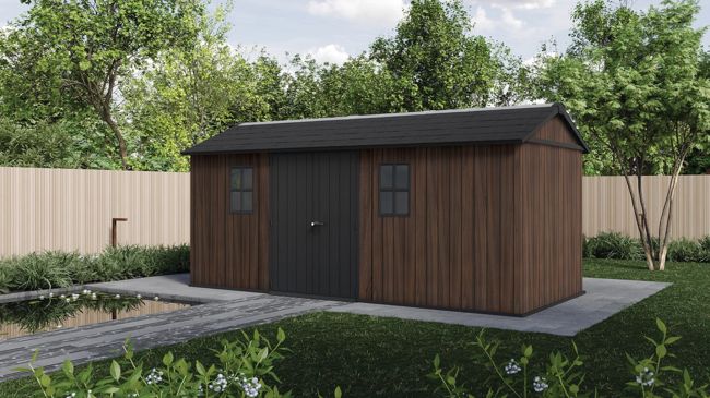 Signature Apex Shed 17x7.5ft - Rosewood