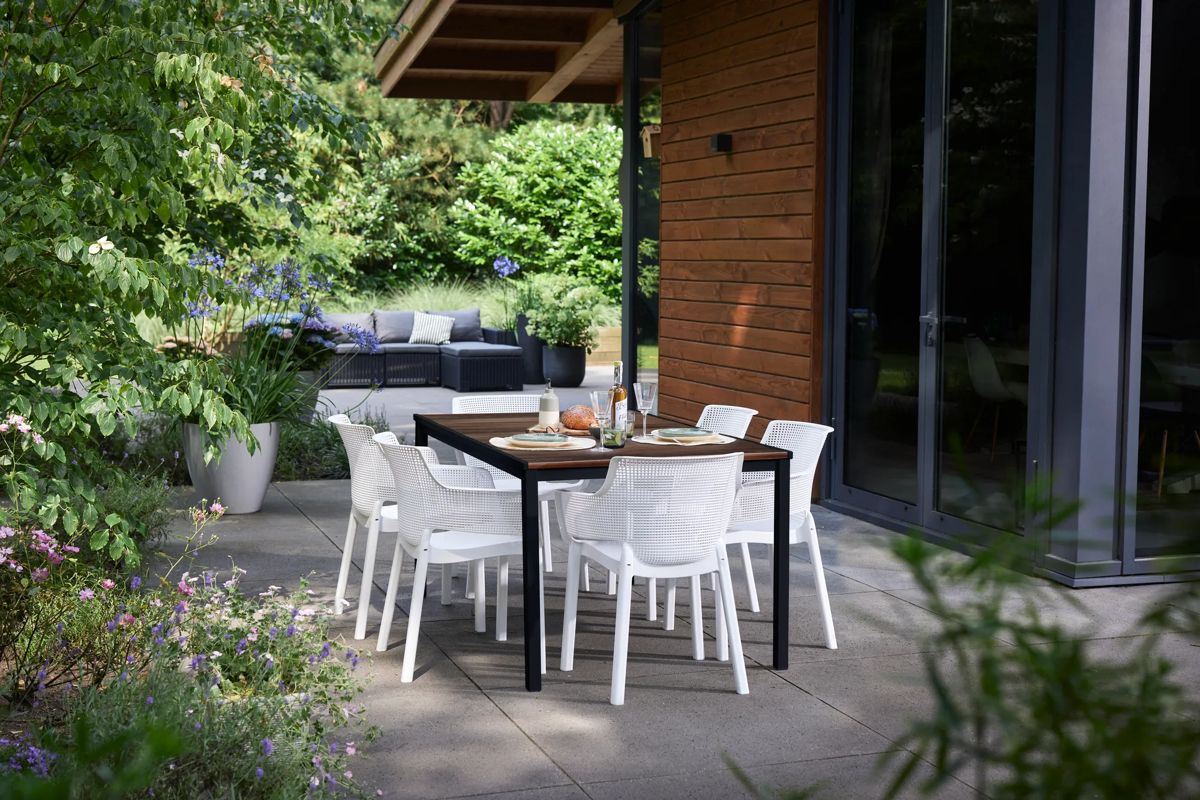 Table Porto 156cm 6 places - Marron Aspect Noyer