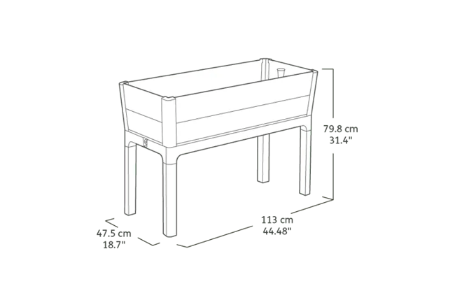 Planche de jardin surélevée Darwin en graphite 29 gallons – Keter Canada