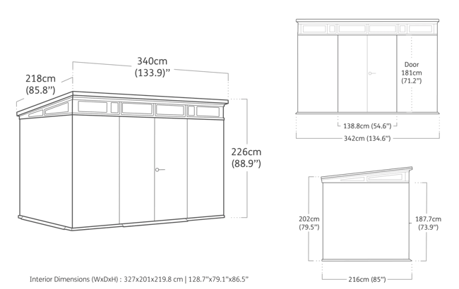 Artisan 2.0 Shed 11x7ft - Grey - 