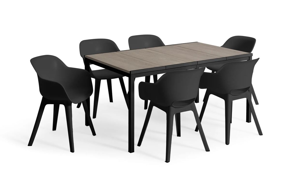 Signature Porto Diningset 194cm/6 - Grafiet