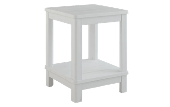 Deluxe Adirondack Side Table - White - Outdoor Side Tables