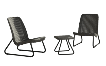 Rio Patio Set - 3-teilig - Grau - Balkon-Sets und Balkonmöbel