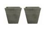Piazza Square Planter 40cm Set of 2 - Marble Green