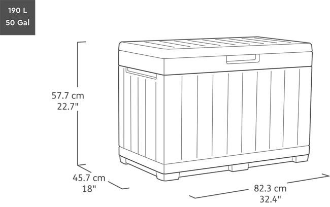 Signature 50 Gallon Storage Box Walnut Brown - Keter US