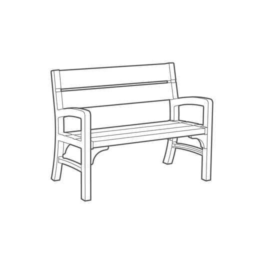 Porto Tuinbank - 120x63x88cm - Walnut