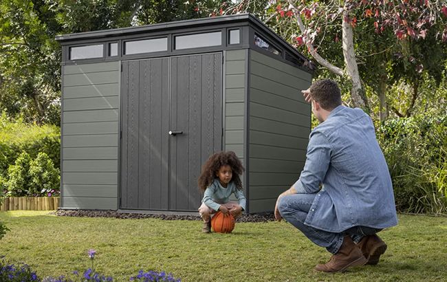 Cortina Green Large Storage Shed - 9x7 Shed - Keter US