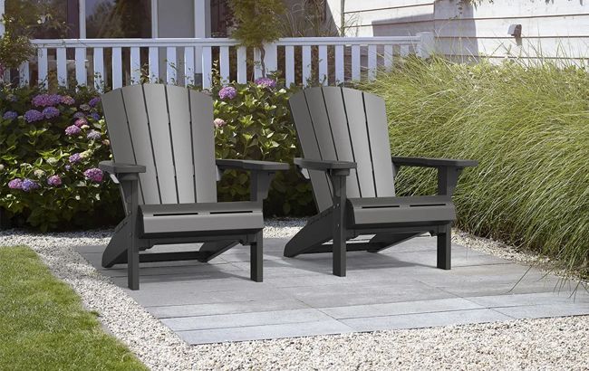 Alpine Adirondack Chair Set  - Grey