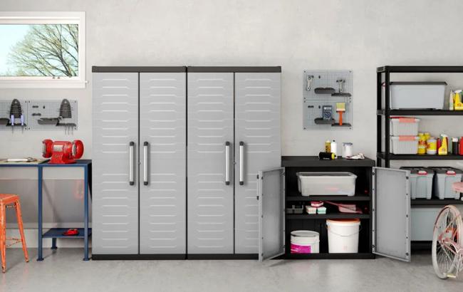 ארון שירות דטרויט XL נמוך  - אפור-שחור thumbnail