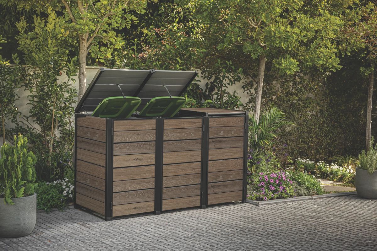 Signature Hide Away Containerberging - 3x240L - Walnut