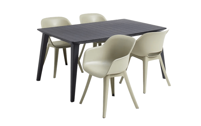 Akola Kuipstoel - set van 2 - 55x56x80cm - Taupe