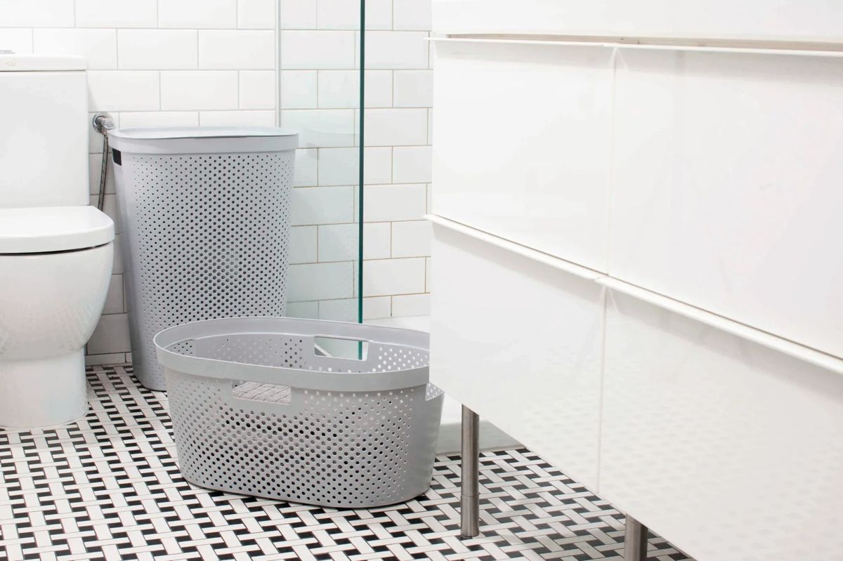 Infinity Dots Wasmand 60L - Grijs
