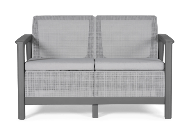 Scandi Linea 2-zits Loungebank  - Lichtgrijs