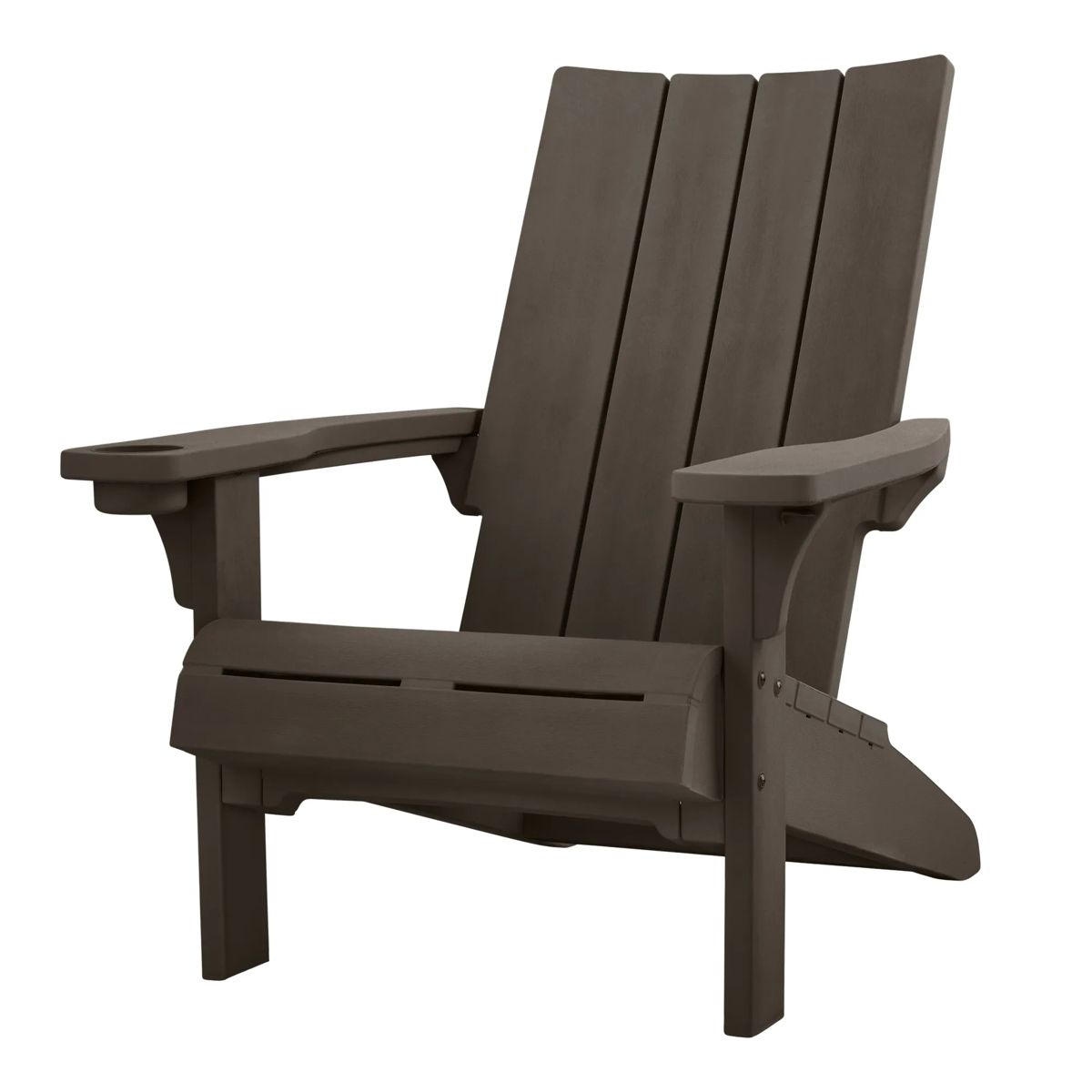 Modern Adirondack Chair With Cup Holder Brown - Keter US