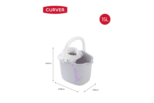 Dweil Emmer 15L - Grijs
