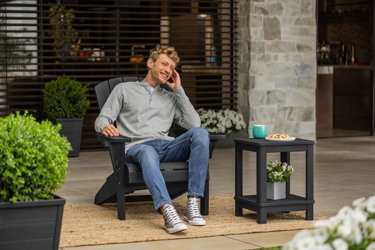 Troy Adirondack Tuinstoelen met Deluxe Bijzettafel - Antraciet