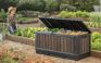 92 Gallon Deck Box Signature Storage Box Walnut Brown - Keter US
