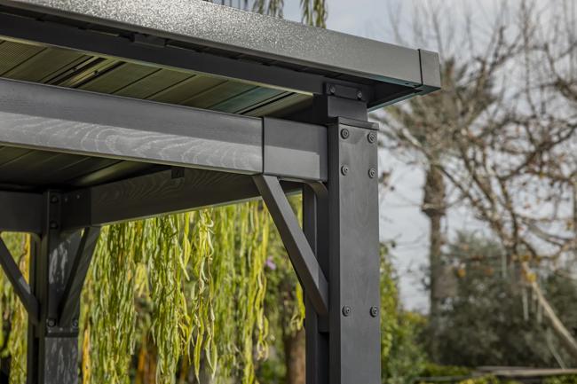 גריל גזיבו - דמוי עץ גוון חום אגוז thumbnail