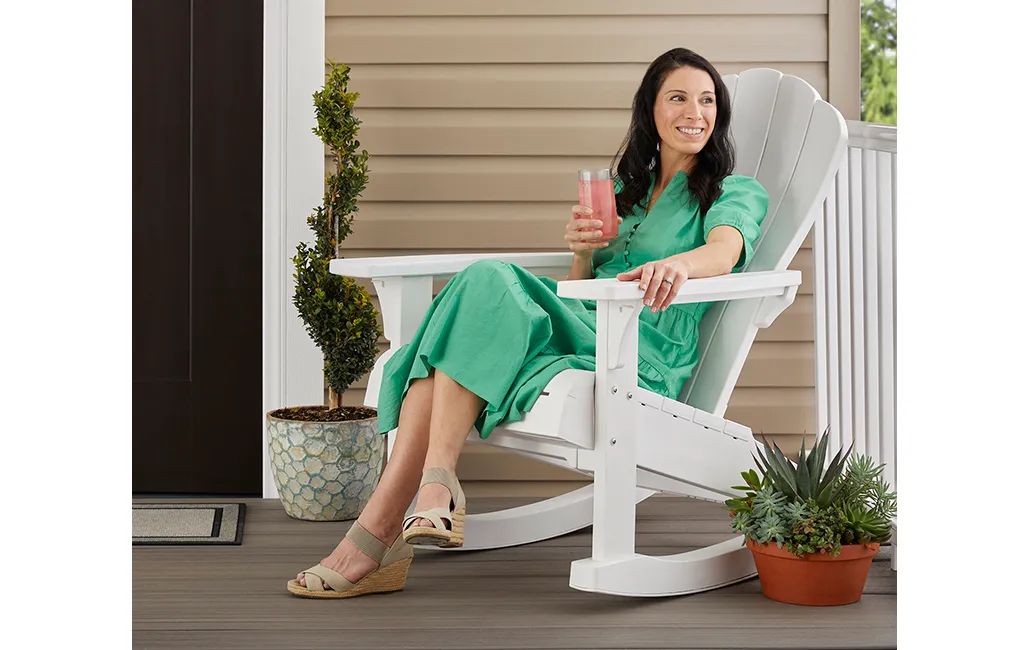 Everest Resin Plastic Adirondack Rocker - White - Keter US