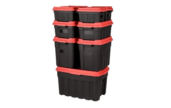 Tuff Box 37L Storage Boxes with Lid Set of 3  - Black