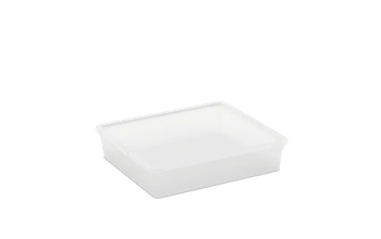 קופסא לאחסון סטייל 18 ליטר - שקוף\לבן - פתרונות אחסון לבית