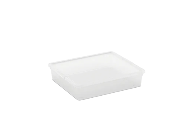 קופסא לאחסון סטייל 18 ליטר - שקוףלבן