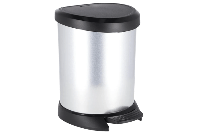 פח אשפה דקו עם פדל 5 ליטר - כסוף