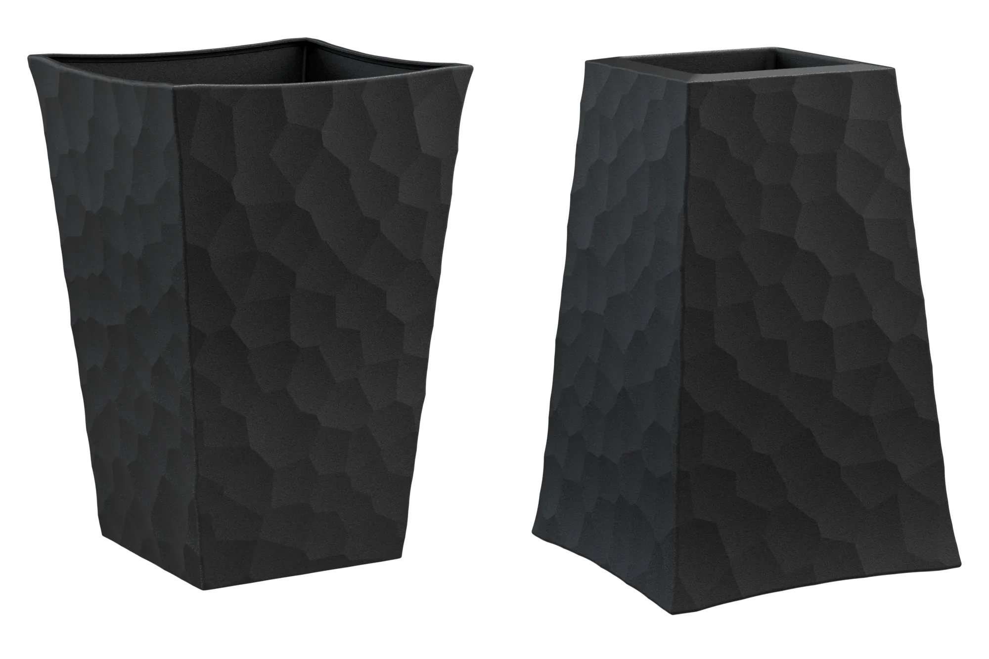 Tapered Stone Look Planter Set of 2 - Graphite - Graphite