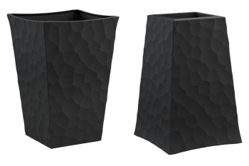 Tapered Stone Look Planter Set of 2 - Graphite - Graphite - Planters