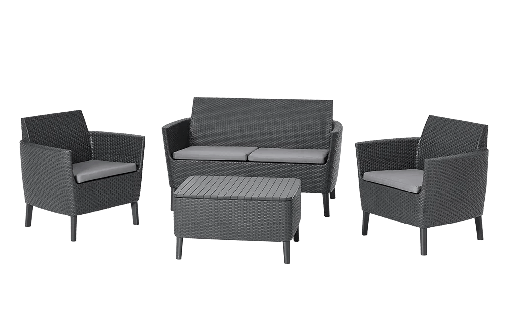 Conjunto de exterior de 4 plazas Salemo - Grafito