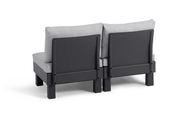 Salon de jardin Elements modulable 2 fauteuils et Table basse - Noir