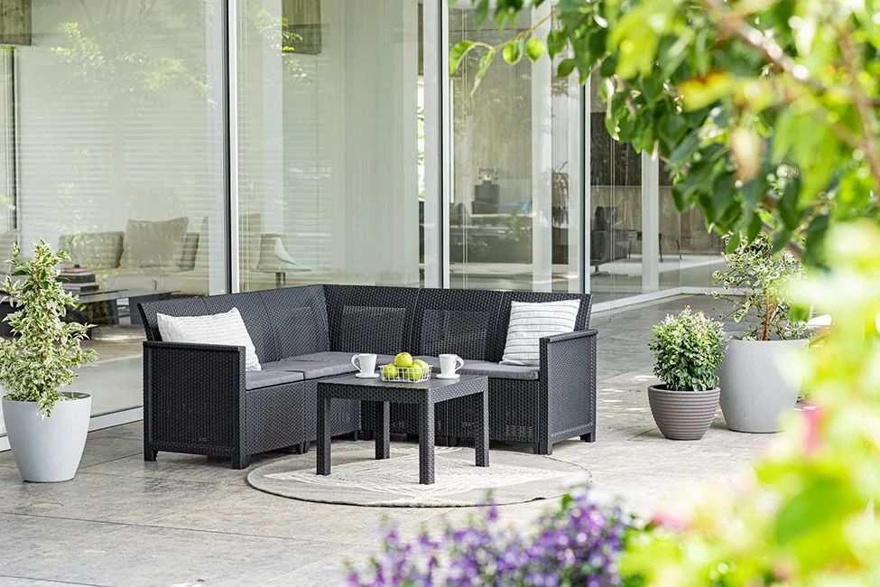 Emma 5 Seater Corner Set - Graphite