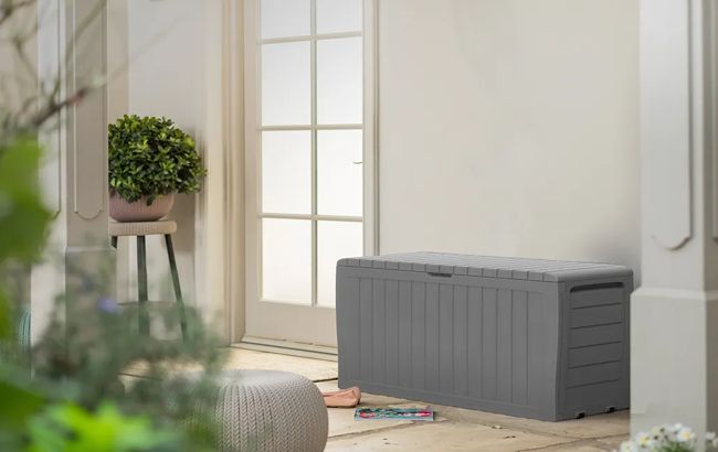 71 Gallon Storage Marvel Deck Box Gray - Keter US