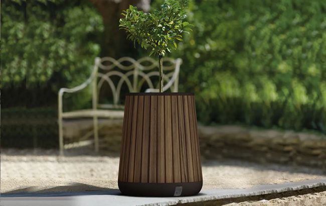 Self Watering Rosewood Brown Conical Planter - Keter US