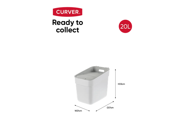 READY to Collect 20L פח מיחזור - לבן
