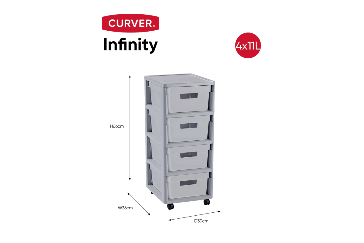 Infinity Ladesysteem 4x11L - Grijs