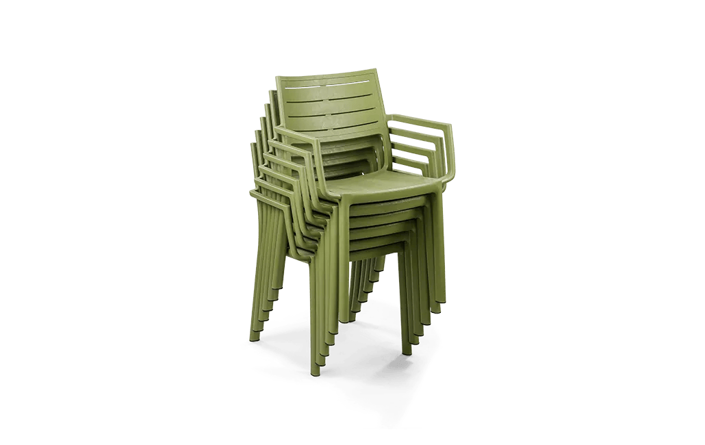 Metaline Chair, Set of 4 - Olive Green