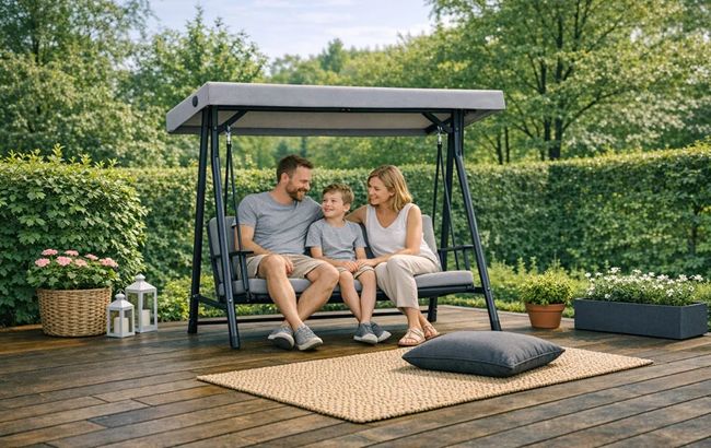 נדנדה לגינה - אפור גרפיט