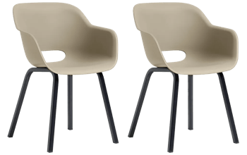Noa Kuipstoel - 2 stuks - 56,5x55x80cm - Taupe - Tuinstoelen
