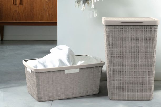 Jute Wasmand 46L - Taupe - Wasmanden