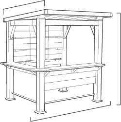 Bar Gazebo Signature - 230x200x238 cm - Marron Aspect Noyer