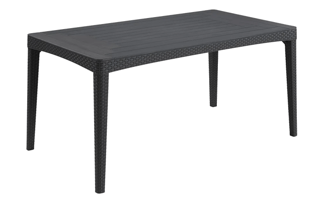 פינת אוכל ג'ירונה- שולחן ו 6 כיסאות - אפור כהה