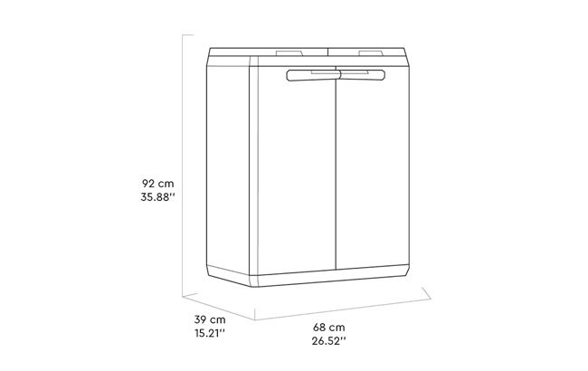 Armoire de tri 2 bacs de tri Basic Split - 68x39xH99 cm - 