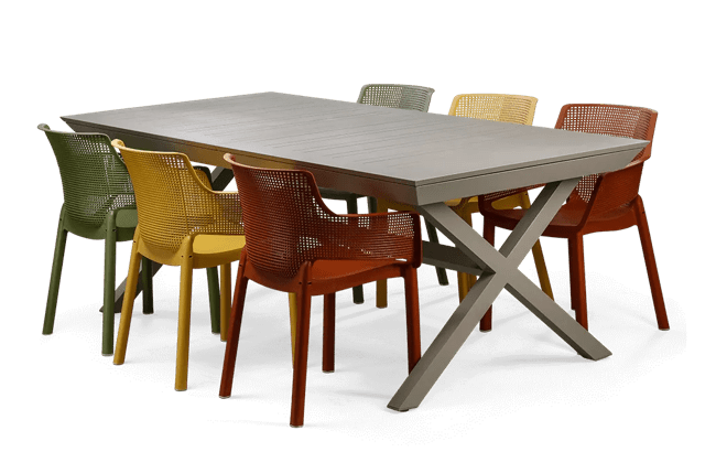 שולחן אלומיניום נפתח ברצלונה - קפוצ'ינו - חול