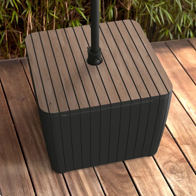 Signature Luzon Parasol Table - Ashwood Brown