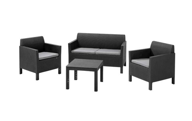 Conjunto Exterior de 4 plazas Orlando - Grafito