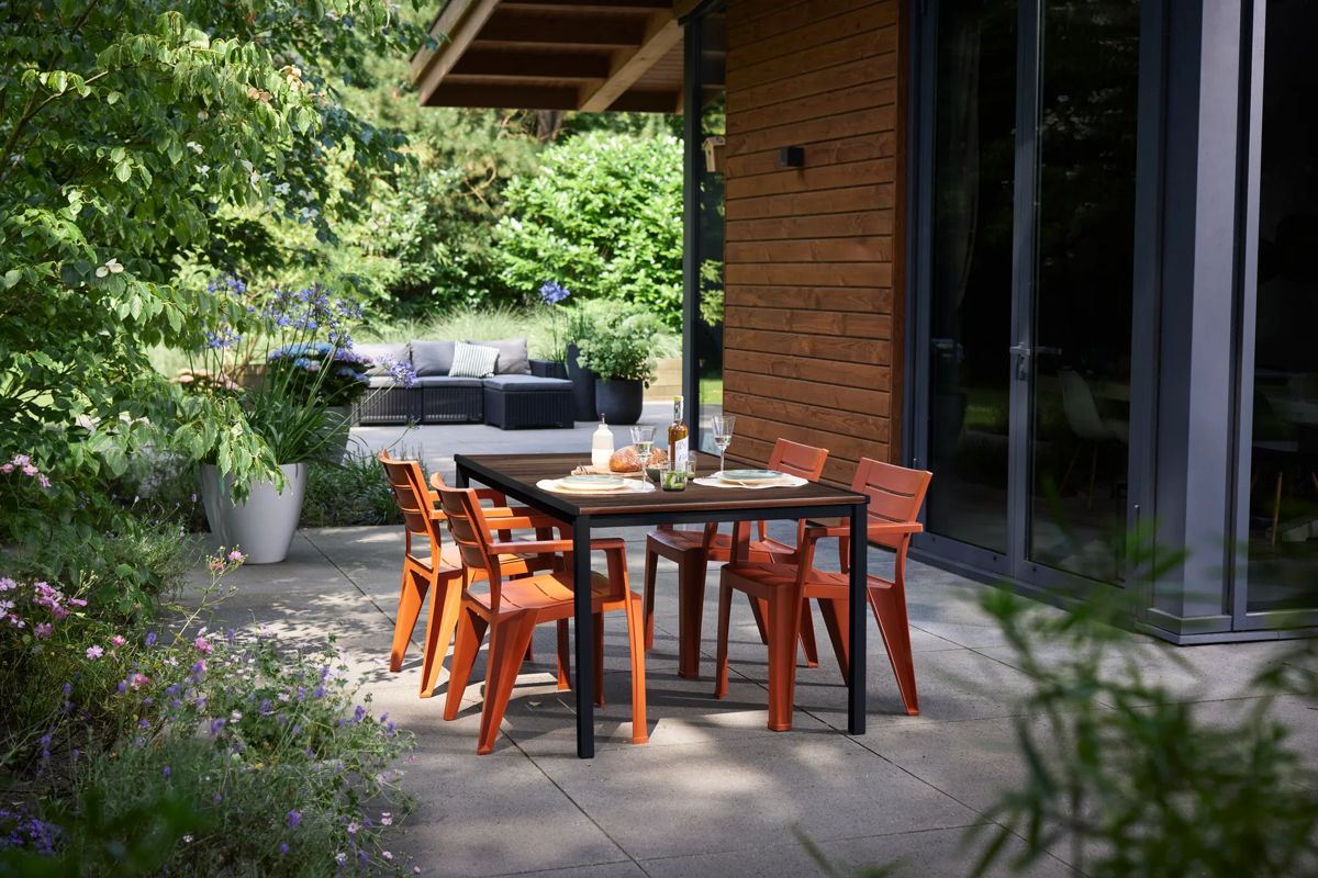 Table Porto 156cm 6 places - Marron Aspect Noyer