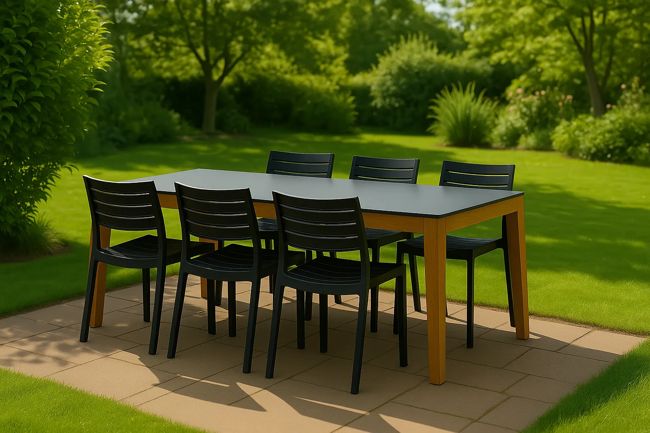 שולחן אוכל ספיר - שחור