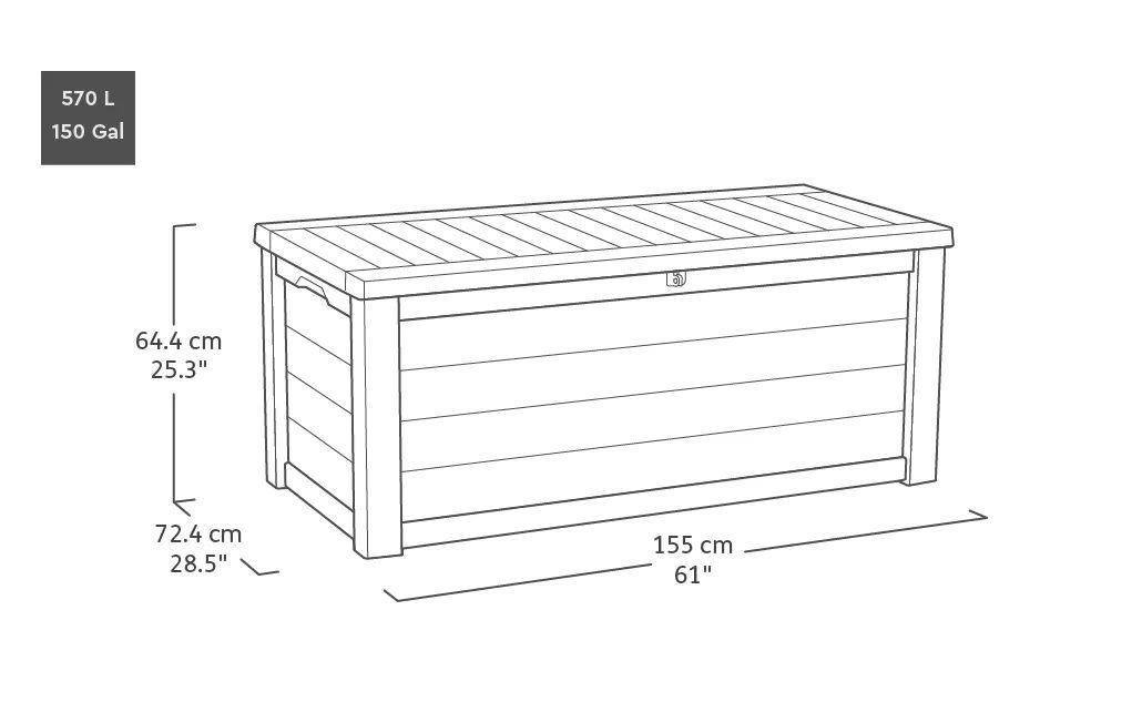150 Gallon Outdoor Storage Box Westwood Taupe - Keter US